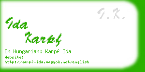 ida karpf business card